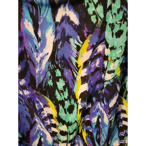 Y2K Dressbarn Women's Sleeveless Multi-Colored Black Collared Dress Size 16 - Picture 7 of 7